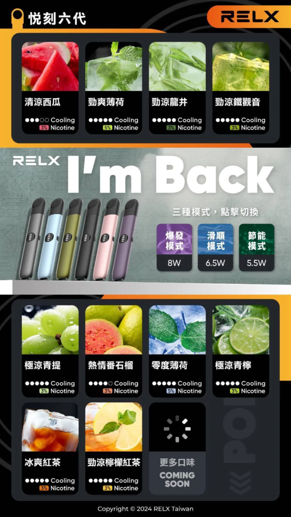 RELX悅刻六代煙彈3顆入 / 不通用一代 / 就是這5%薄荷完整了我靈魂/